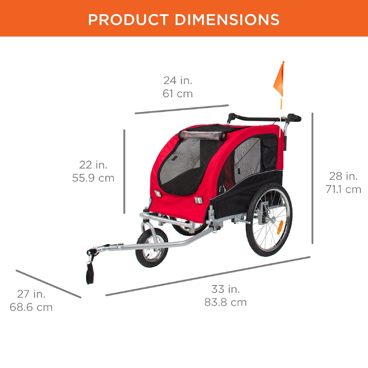 2-in-1 Pet Stroller and Bike Trailer