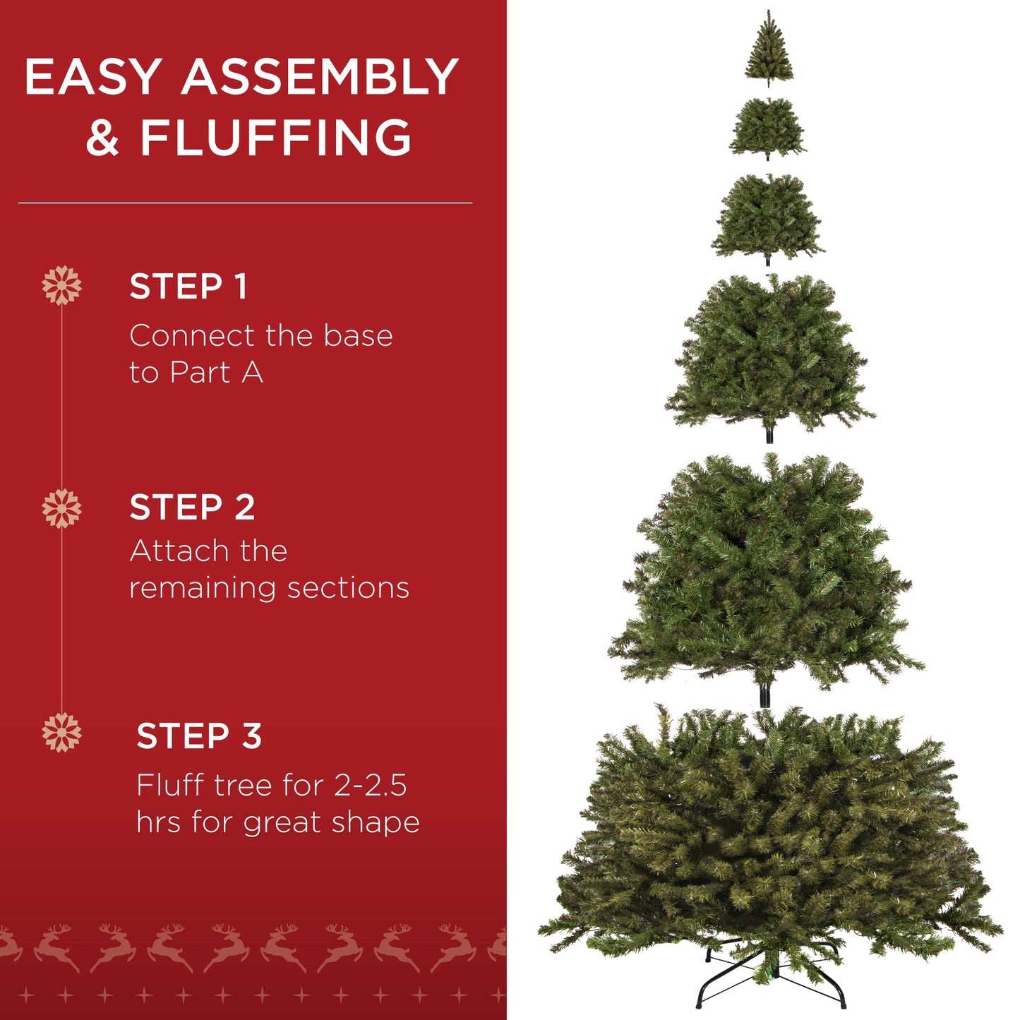 Pre-Lit Artificial Green Spruce Christmas Tree, w/Easy Assembly