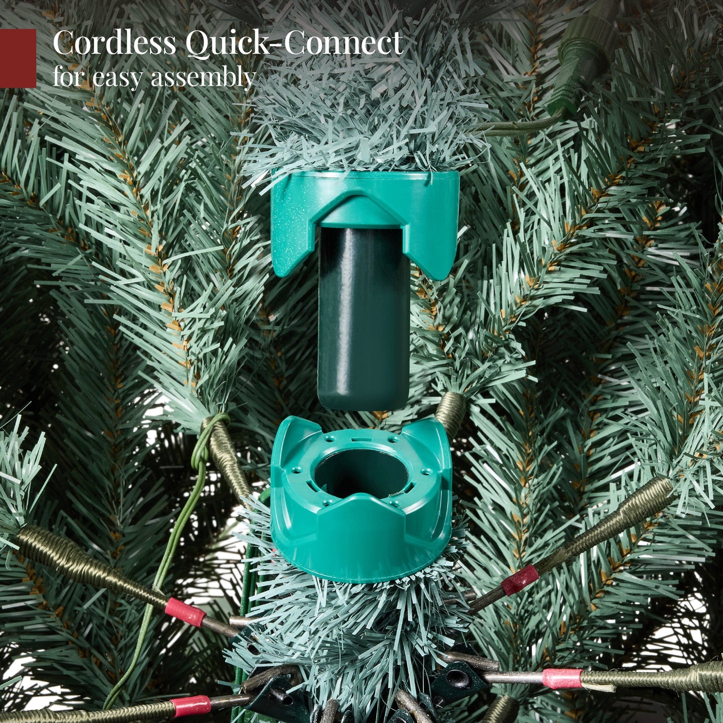 Pre-Lit Artificial Blue Spruce Christmas Tree, w/ Twinkling 2-in-1 LEDs