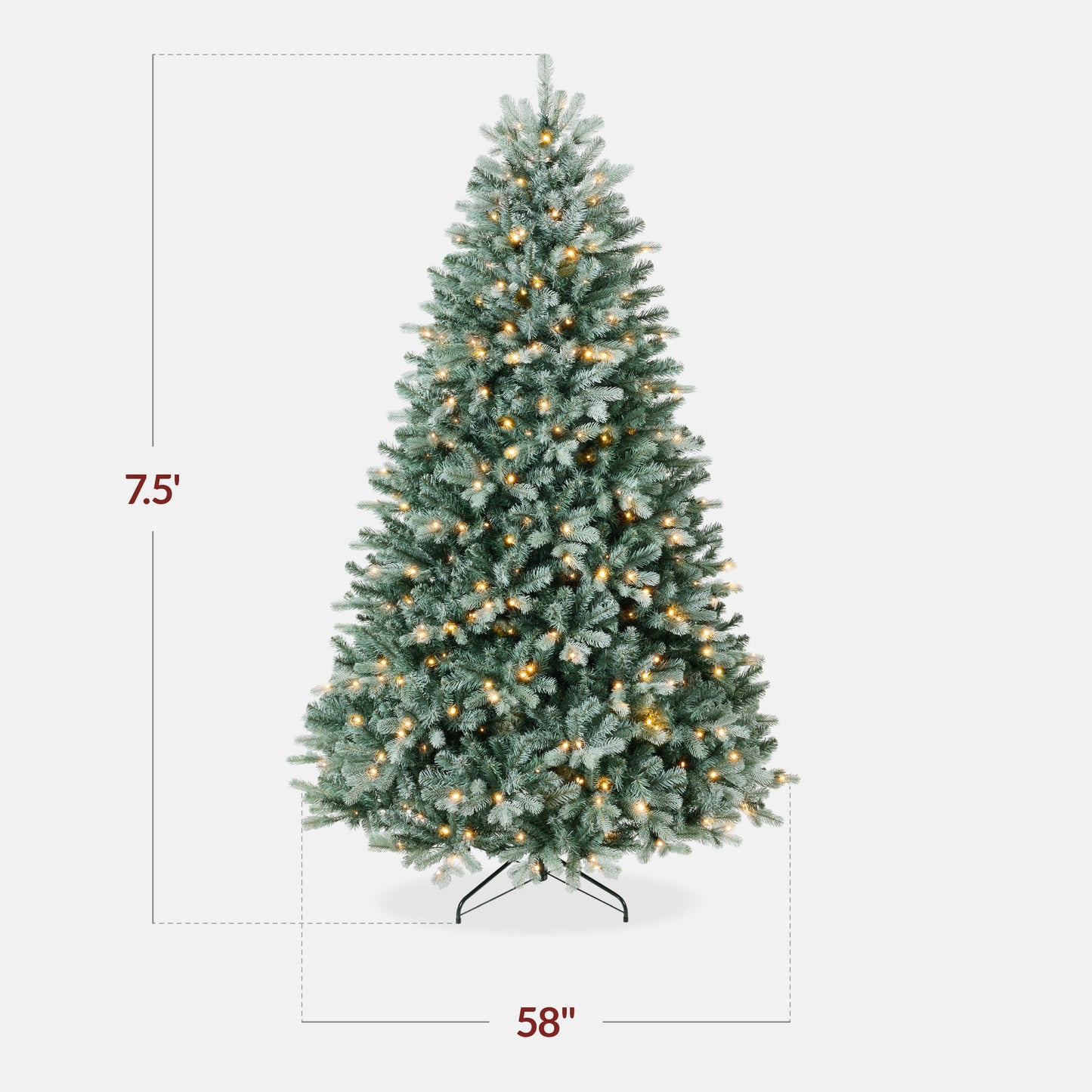 Pre-Lit Artificial Blue Spruce Christmas Tree, w/ Twinkling 2-in-1 LEDs