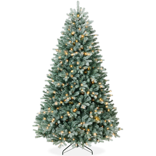 Pre-Lit Artificial Blue Spruce Christmas Tree, w/ Twinkling 2-in-1 LEDs