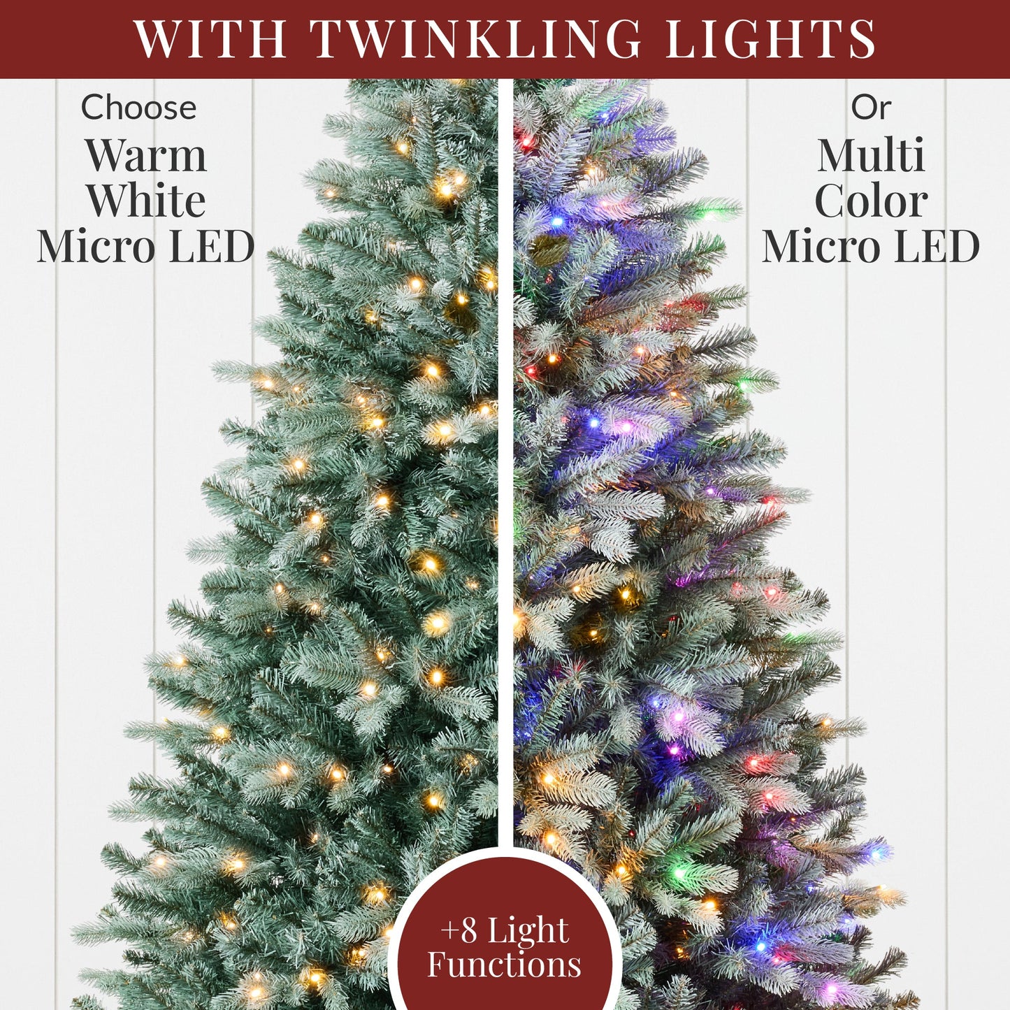Pre-Lit Artificial Blue Spruce Christmas Tree, w/ Twinkling 2-in-1 LEDs