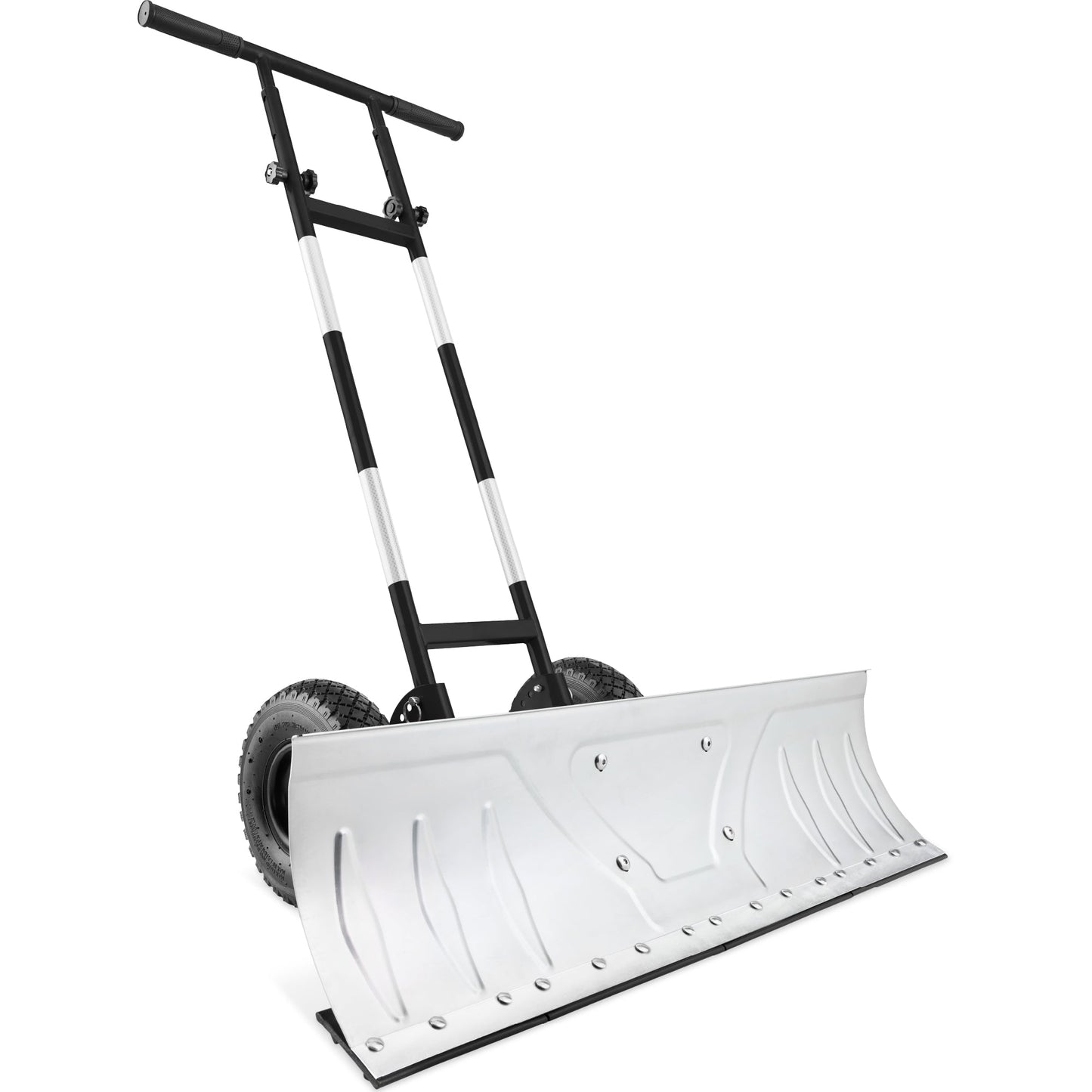 Galvanized Blade 2-Wheel Snow Pusher w/ Adjustable Handle - 36in