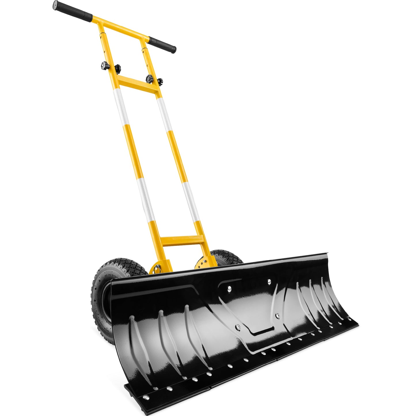 Galvanized Blade 2-Wheel Snow Pusher w/ Adjustable Handle - 36in