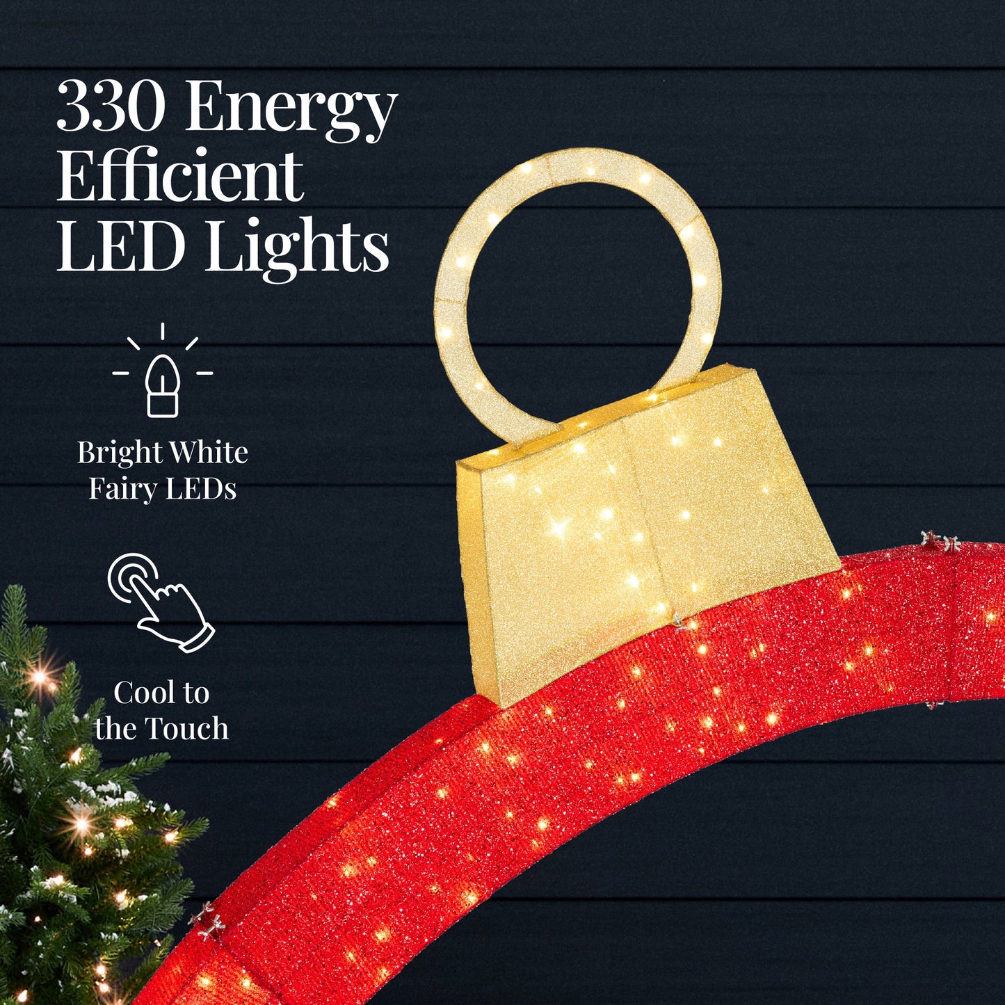 Large Outdoor Christmas Lighted Archway Decoration, 9.5ft w/330 LED Lights