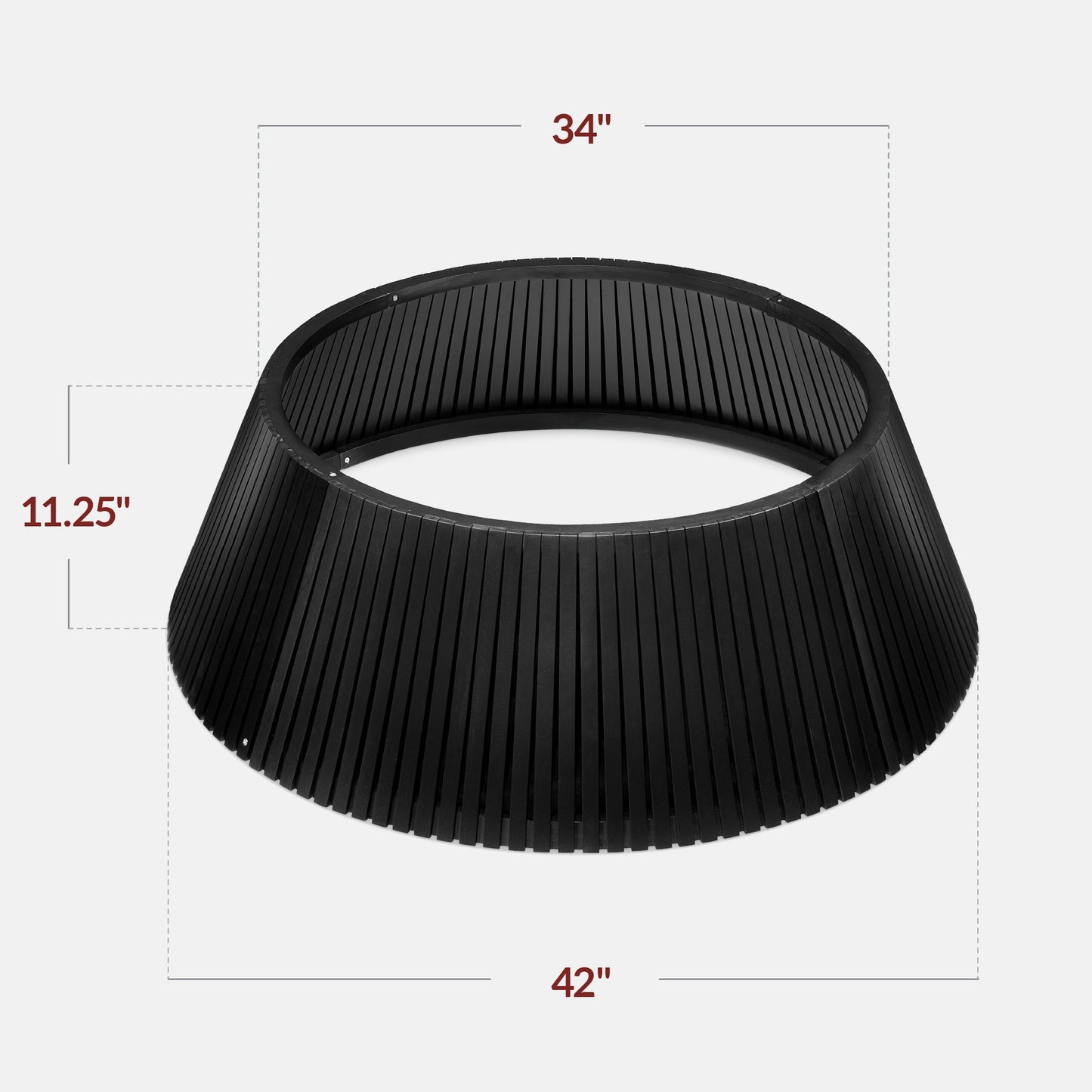 Christmas Tree Collar, Solid Wood Slatted Tree Accessory - 42in