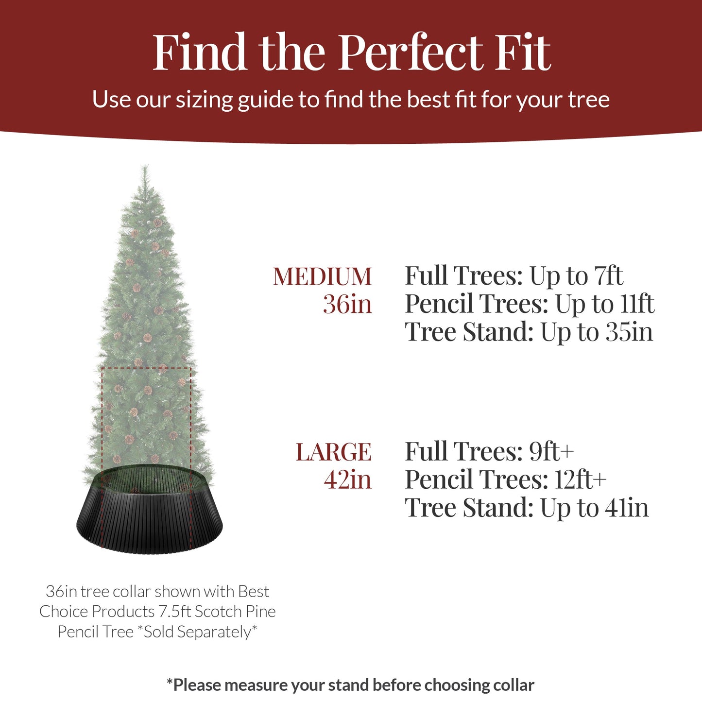 Christmas Tree Collar, Solid Wood Slatted Tree Accessory - 42in