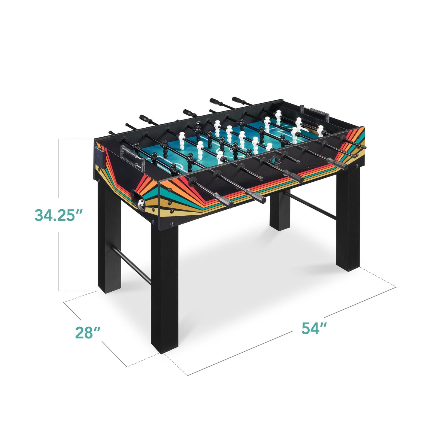 Large Full-Size Foosball Table w/ 2 Balls, 2 Cup Holders - 54in