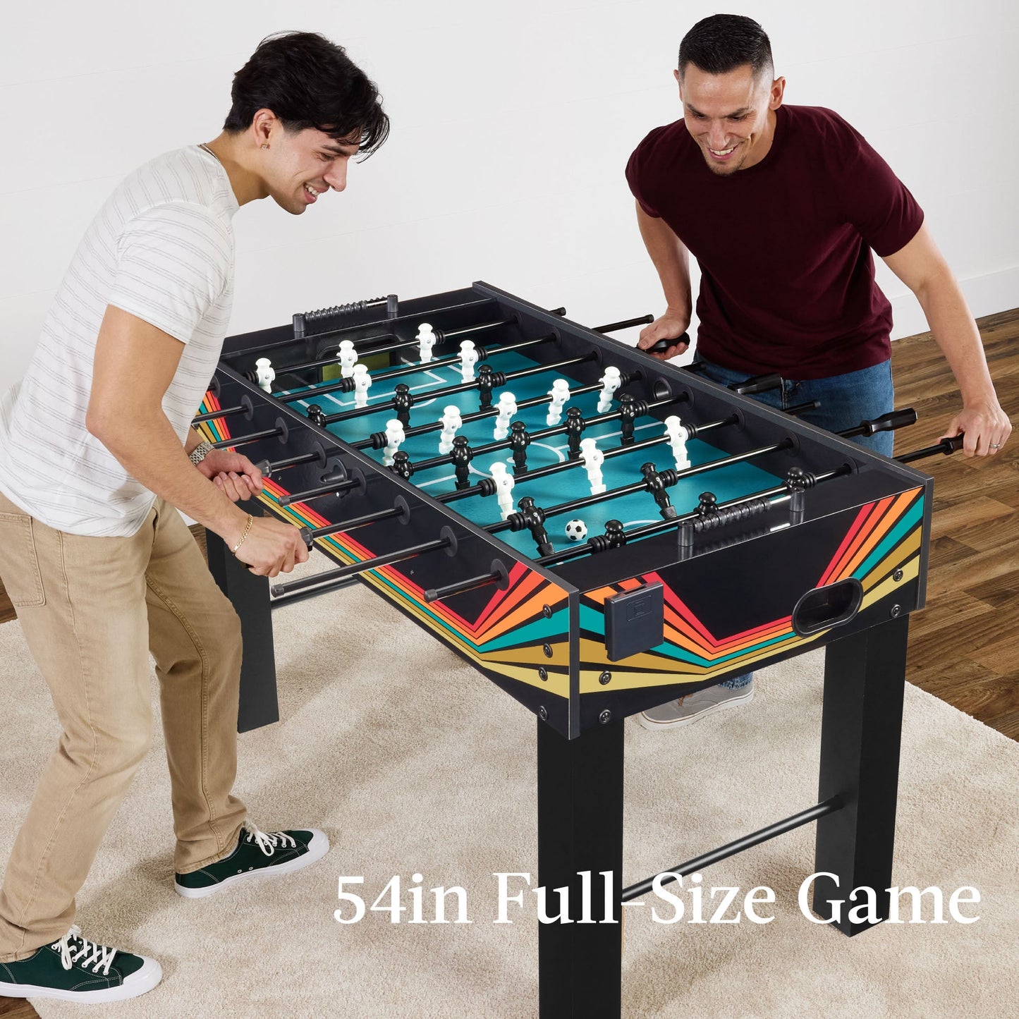 Large Full-Size Foosball Table w/ 2 Balls, 2 Cup Holders - 54in