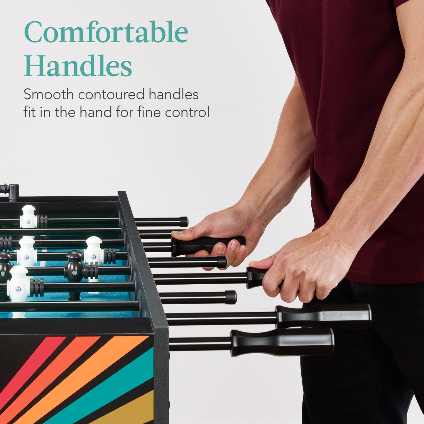 Large Full-Size Foosball Table w/ 2 Balls, 2 Cup Holders - 54in