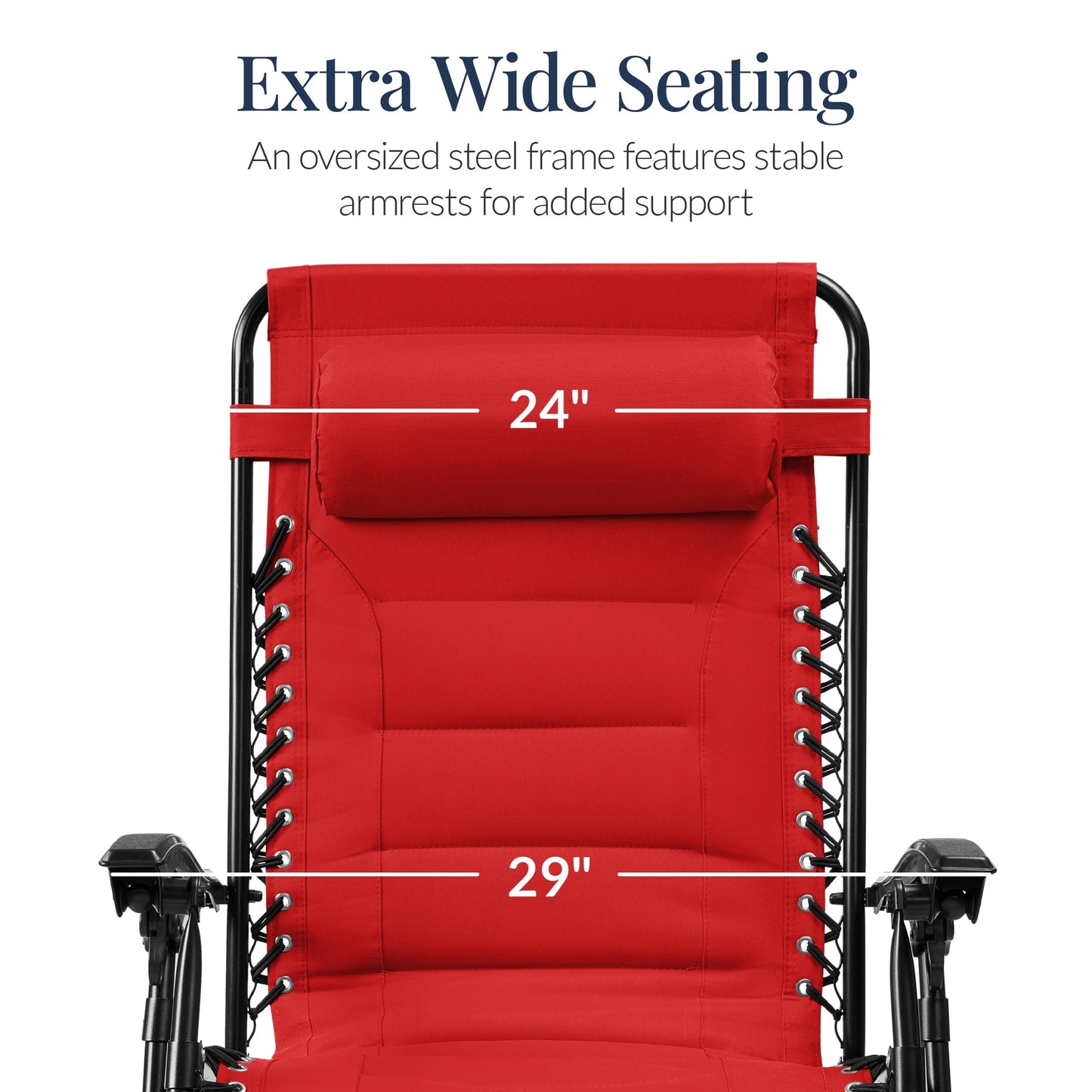 Oversized Padded Zero Gravity Chair, Folding Recliner w/ Headrest, Side Tray