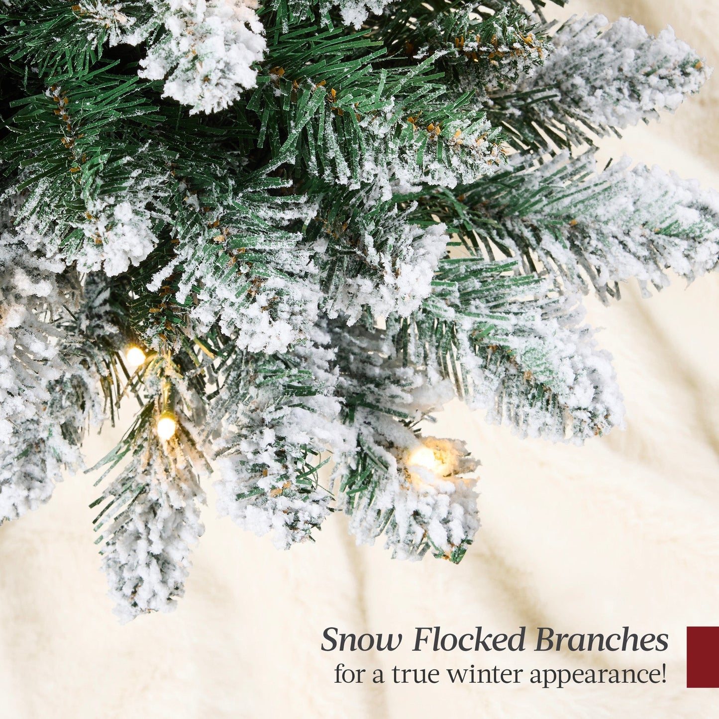 Pre-Lit Potted Flocked Christmas Tree w/ Twinkling White LEDs