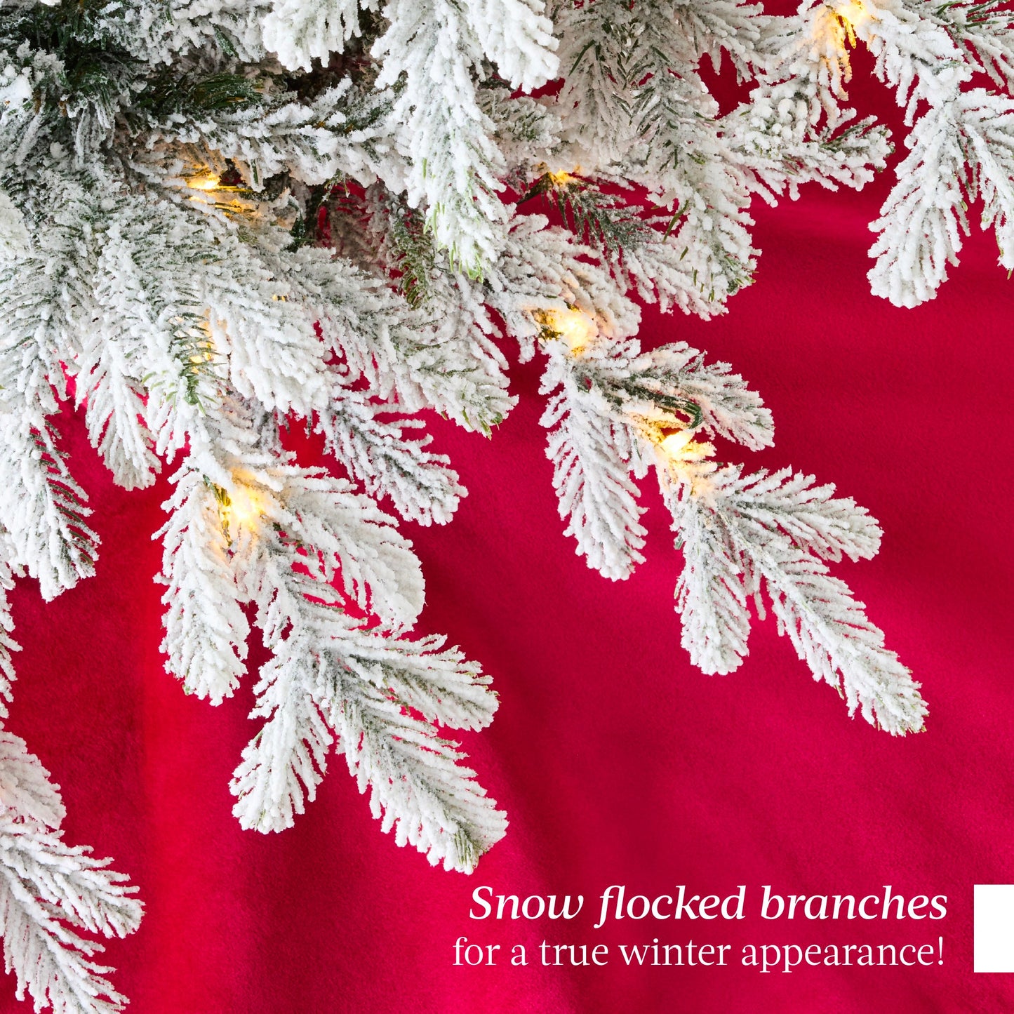 Pre-Lit Potted Flocked Christmas Tree w/Twinkling White & Multi LEDs