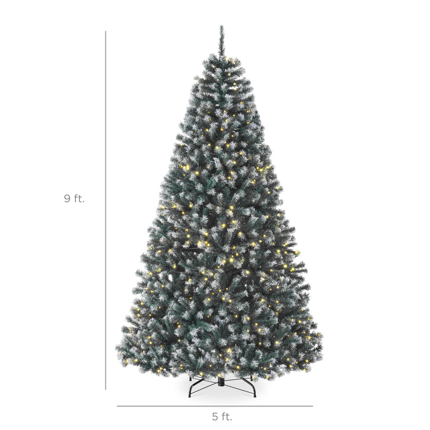 Pre-Lit Frosted Artificial Blue Spruce Christmas Tree, w/Easy Assembly