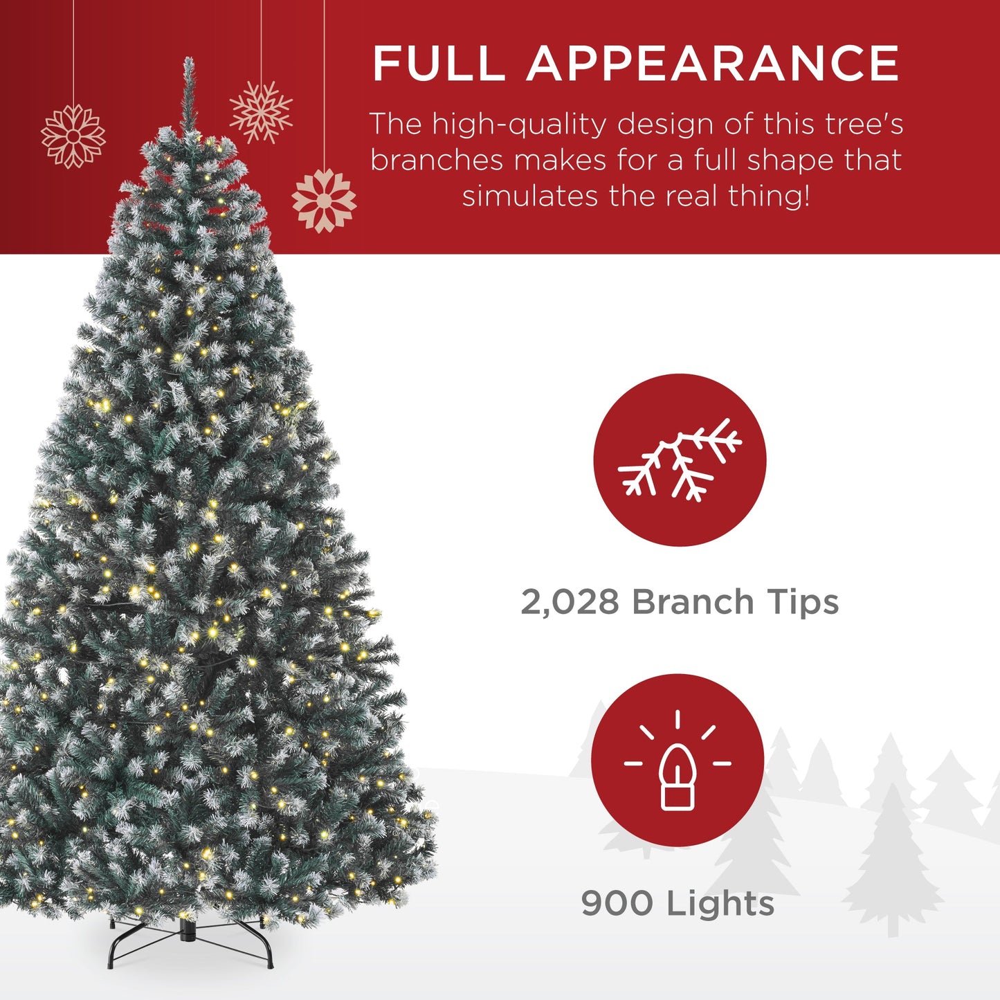 Pre-Lit Frosted Artificial Blue Spruce Christmas Tree, w/Easy Assembly