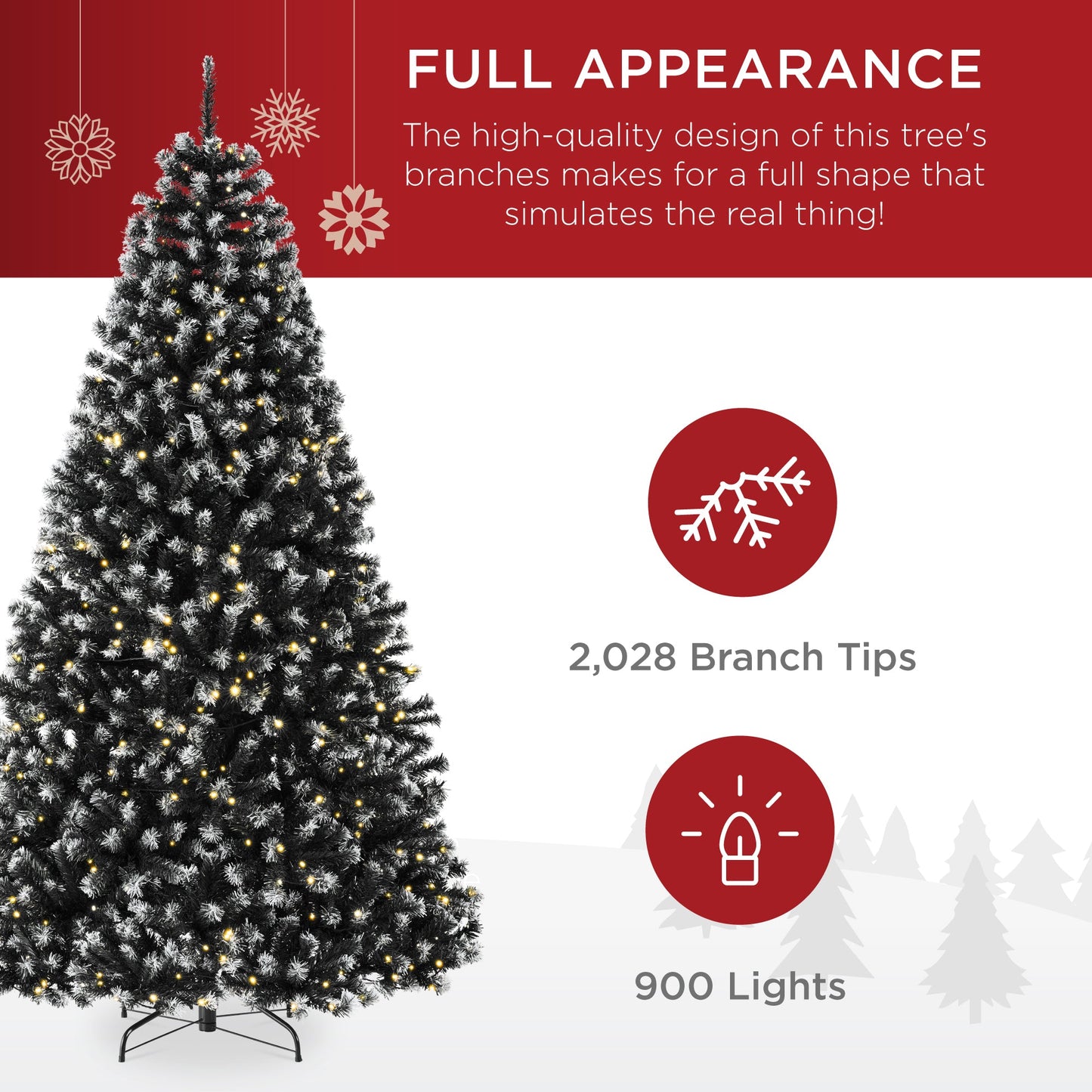 Pre-Lit Frosted Artificial Black Spruce Christmas Tree, w/Easy Assembly