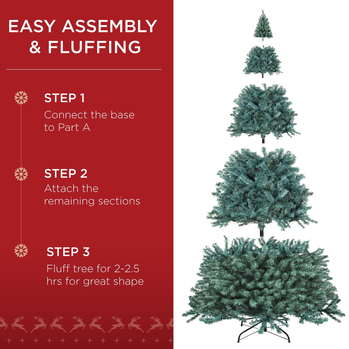 Pre-Lit Artificial Blue Spruce Christmas Tree, w/Easy Assembly