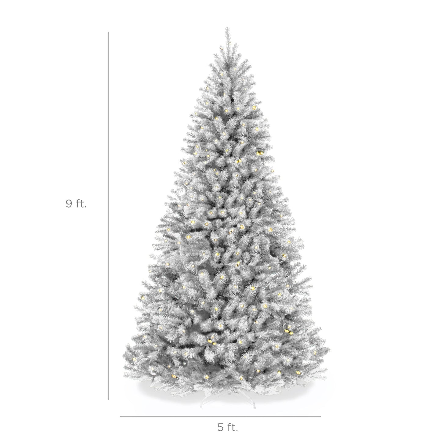 Pre-Lit Artificial White Spruce Christmas Tree, w/Easy Assembly