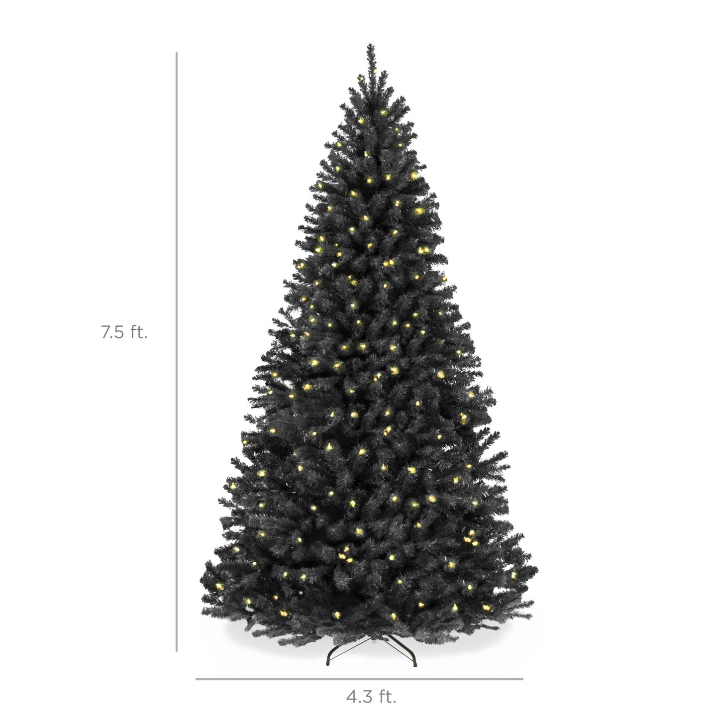 Pre-Lit Artificial Black Spruce Christmas Tree, w/Easy Assembly