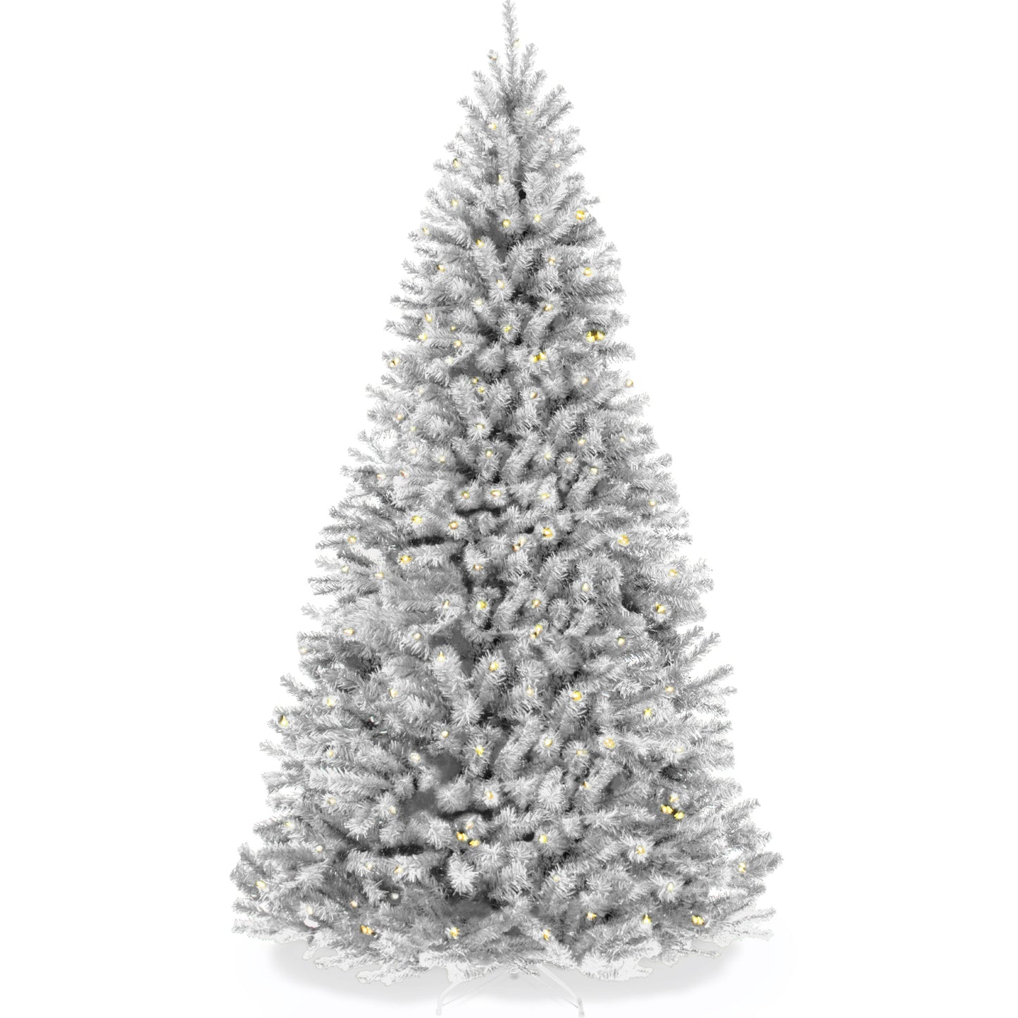 Pre-Lit Artificial White Spruce Christmas Tree, w/Easy Assembly
