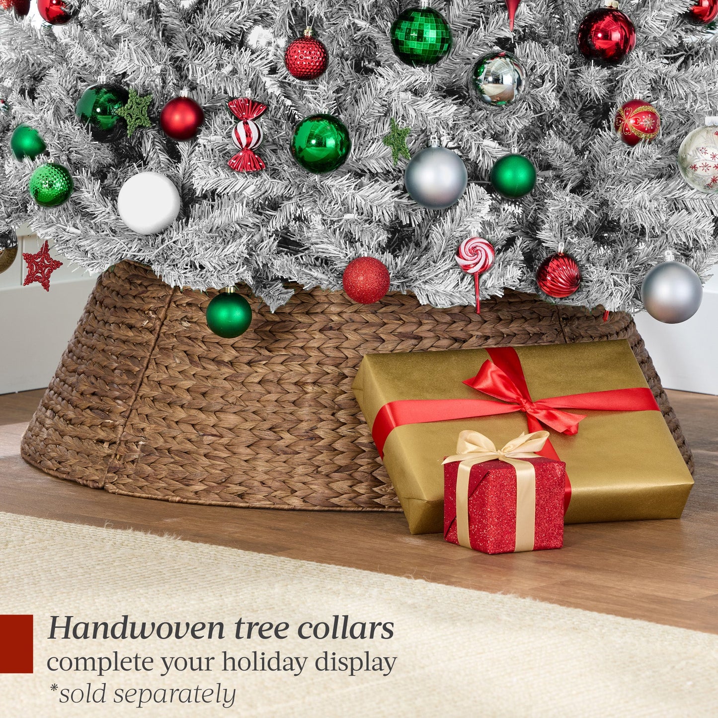 Pre-Lit Artificial White Spruce Christmas Tree, w/Easy Assembly