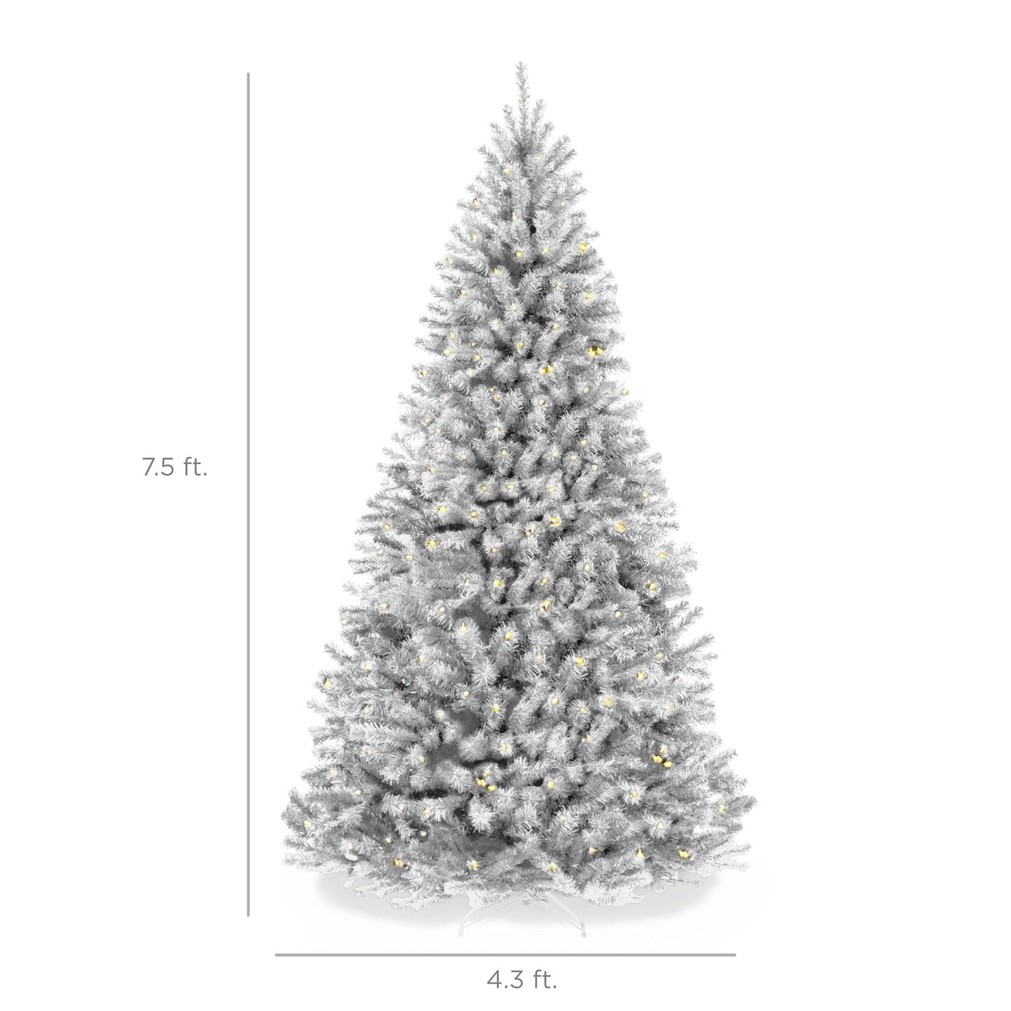 Pre-Lit Artificial White Spruce Christmas Tree, w/Easy Assembly