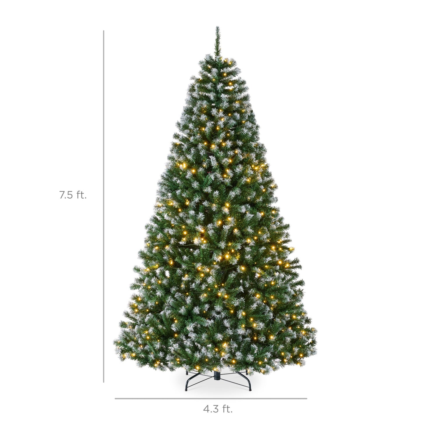 Pre-Lit Frosted Artificial Green Spruce Christmas Tree, w/Easy Assembly