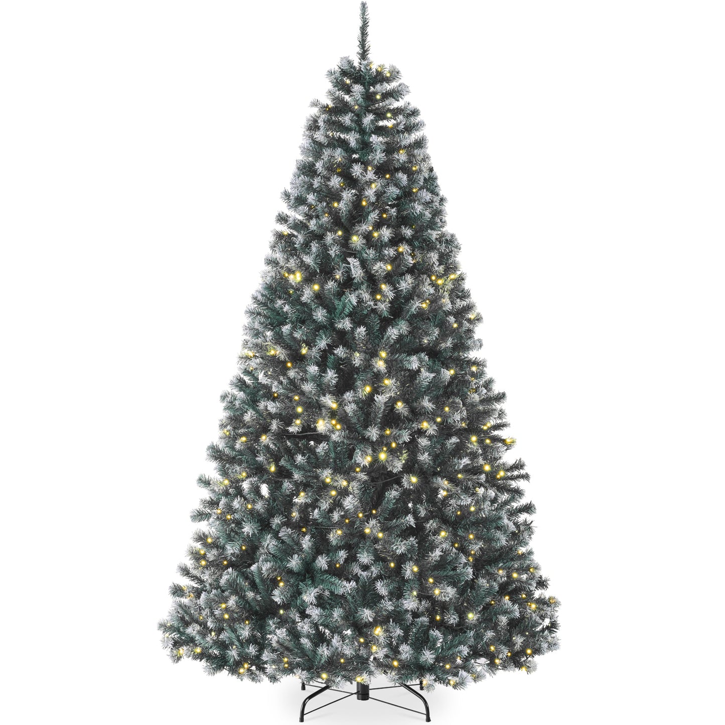 Pre-Lit Frosted Artificial Blue Spruce Christmas Tree, w/Easy Assembly