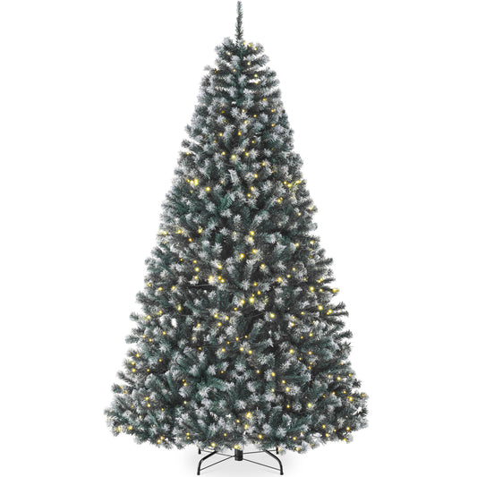 Pre-Lit Frosted Artificial Blue Spruce Christmas Tree, w/Easy Assembly