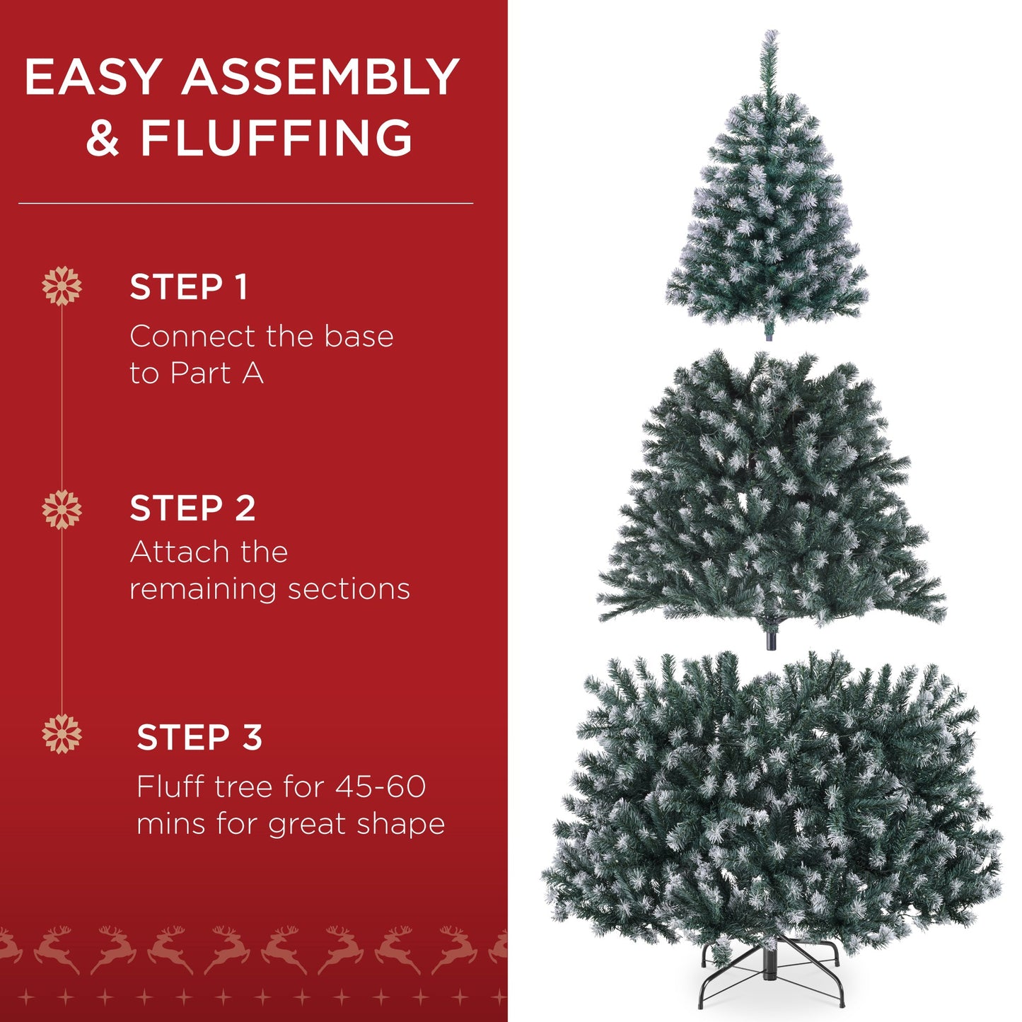 Pre-Lit Frosted Artificial Blue Spruce Christmas Tree, w/Easy Assembly