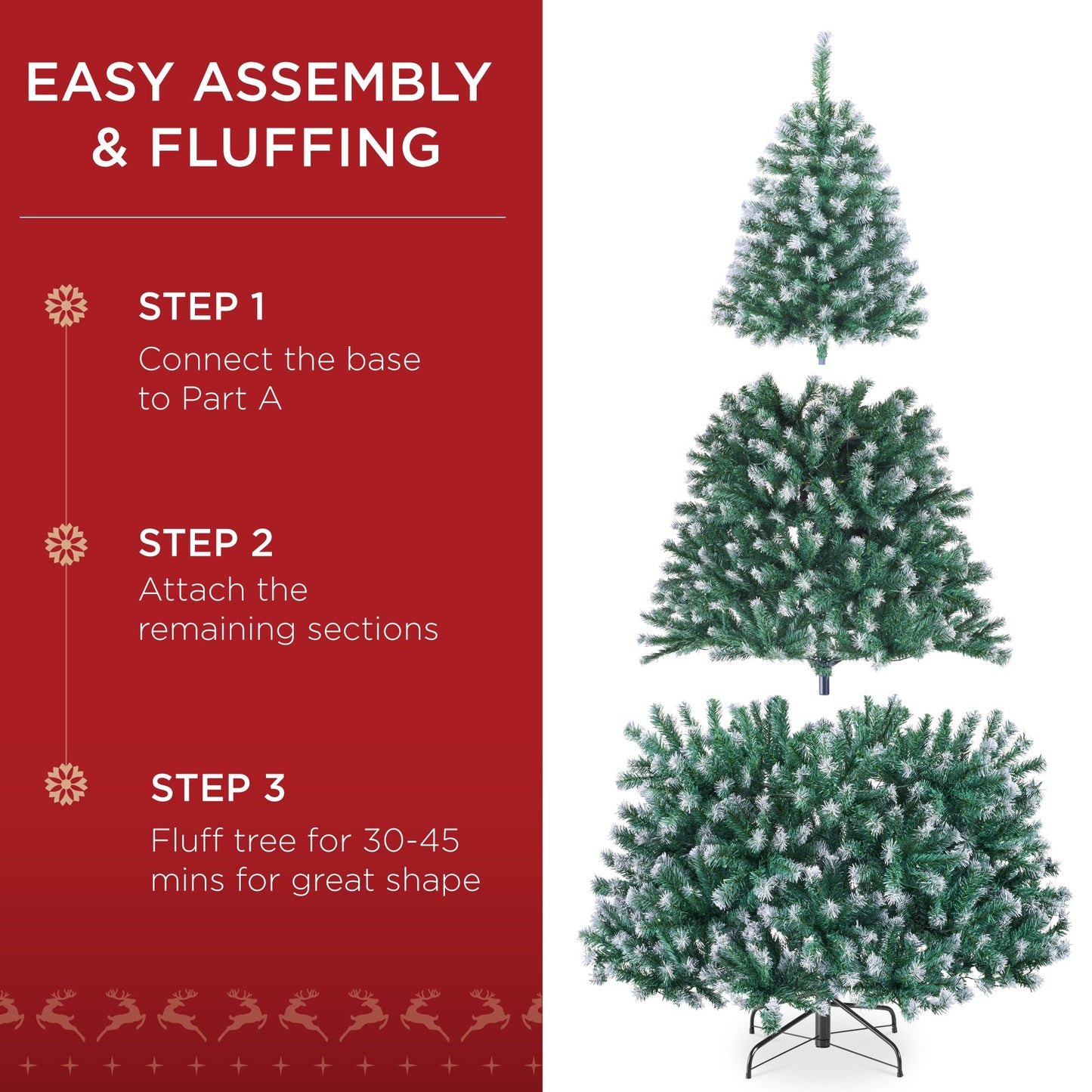Unlit Frosted Artificial Blue Spruce Christmas Tree, w/Easy Assembly