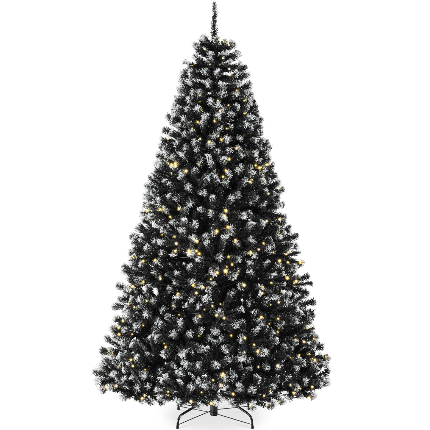 Pre-Lit Frosted Artificial Black Spruce Christmas Tree, w/Easy Assembly