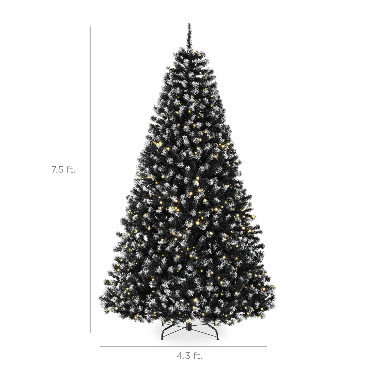 Pre-Lit Frosted Artificial Black Spruce Christmas Tree, w/Easy Assembly