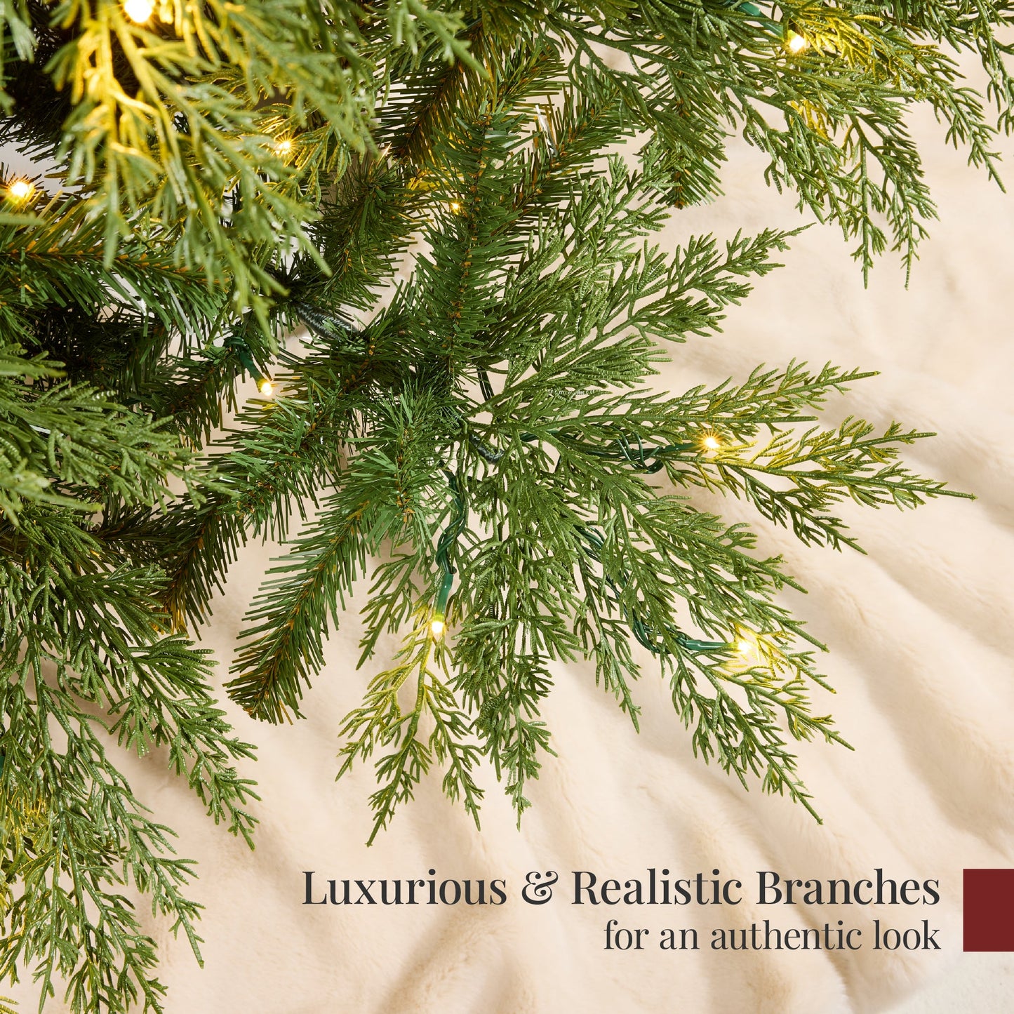 Pre-Lit Cedar Cypress Christmas Tree w/ Twinkling Lights