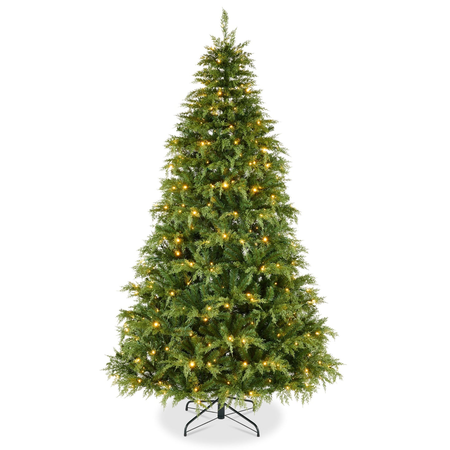 Pre-Lit Cedar Cypress Christmas Tree w/ Twinkling Lights
