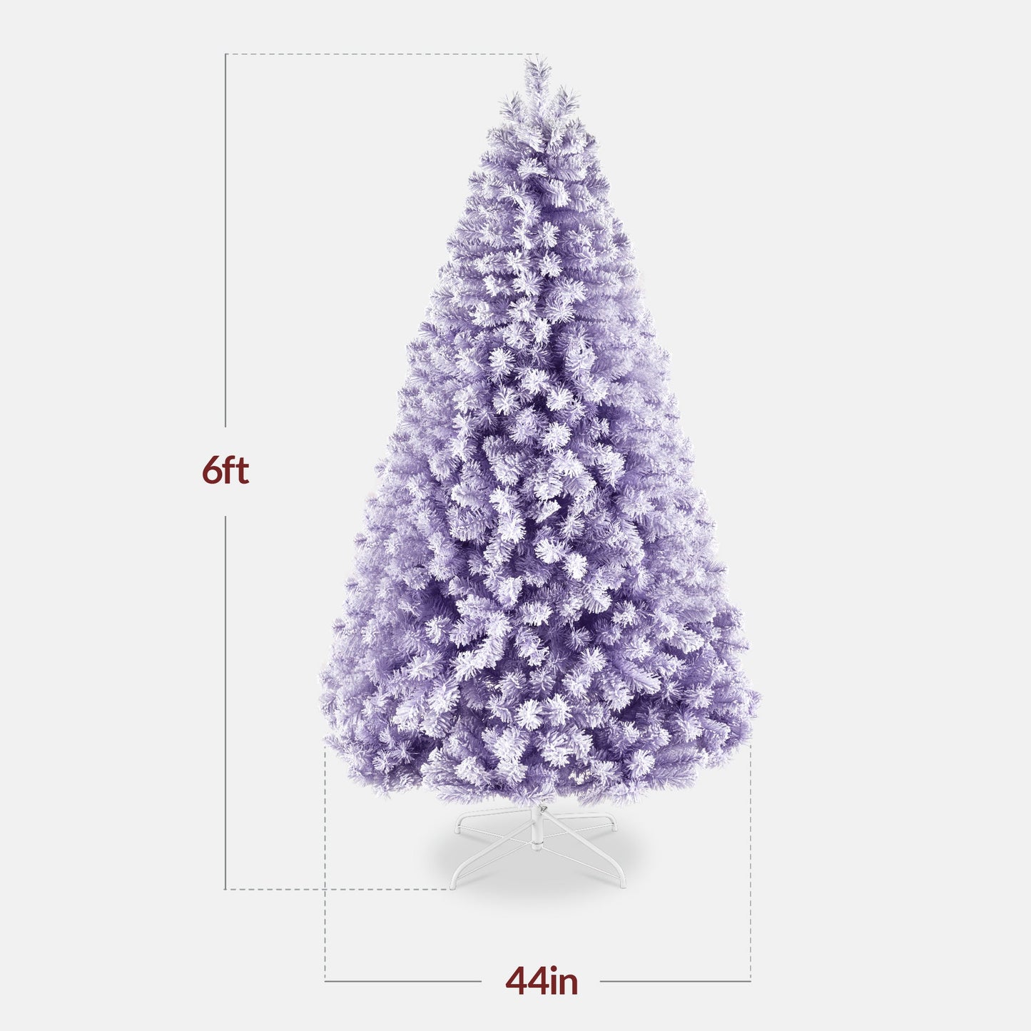 Snow Flocked Colorful Artificial Pine Christmas Tree w/ Foldable Metal Base