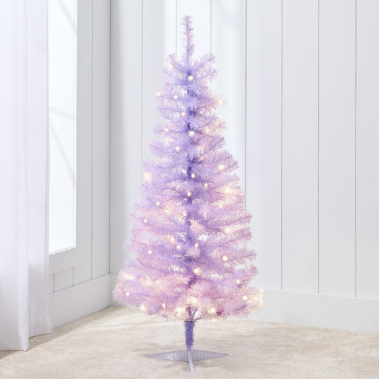 Pre-lit Colorful Mini Spruce Christmas Tree w/ LED Lights - 4ft