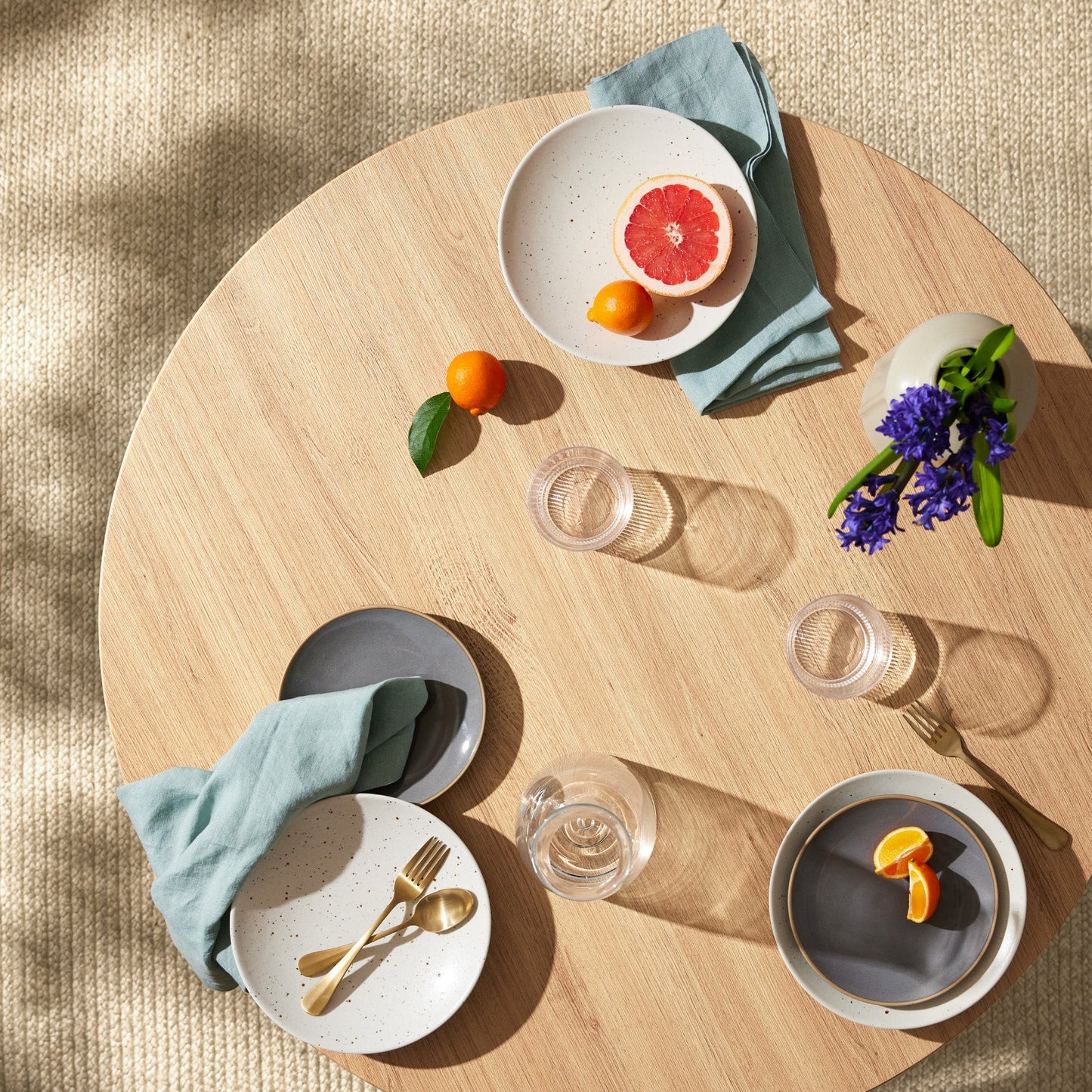 Round Mid-Century Modern 35.5in Dining Table, Dinette for Home or Kitchen w/Wood Finish Steel Legs