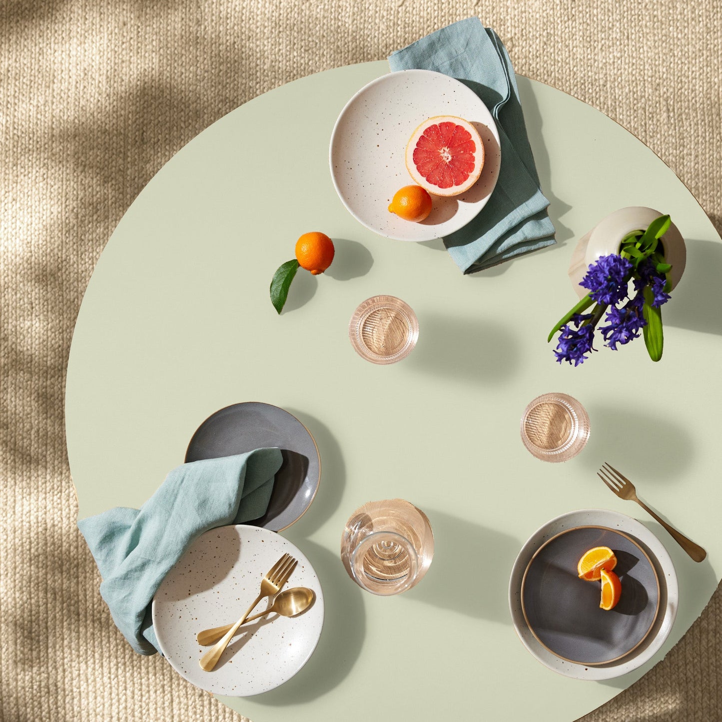 Round Mid-Century Modern 35.5in Dining Table, Dinette for Home or Kitchen w/Wood Finish Steel Legs