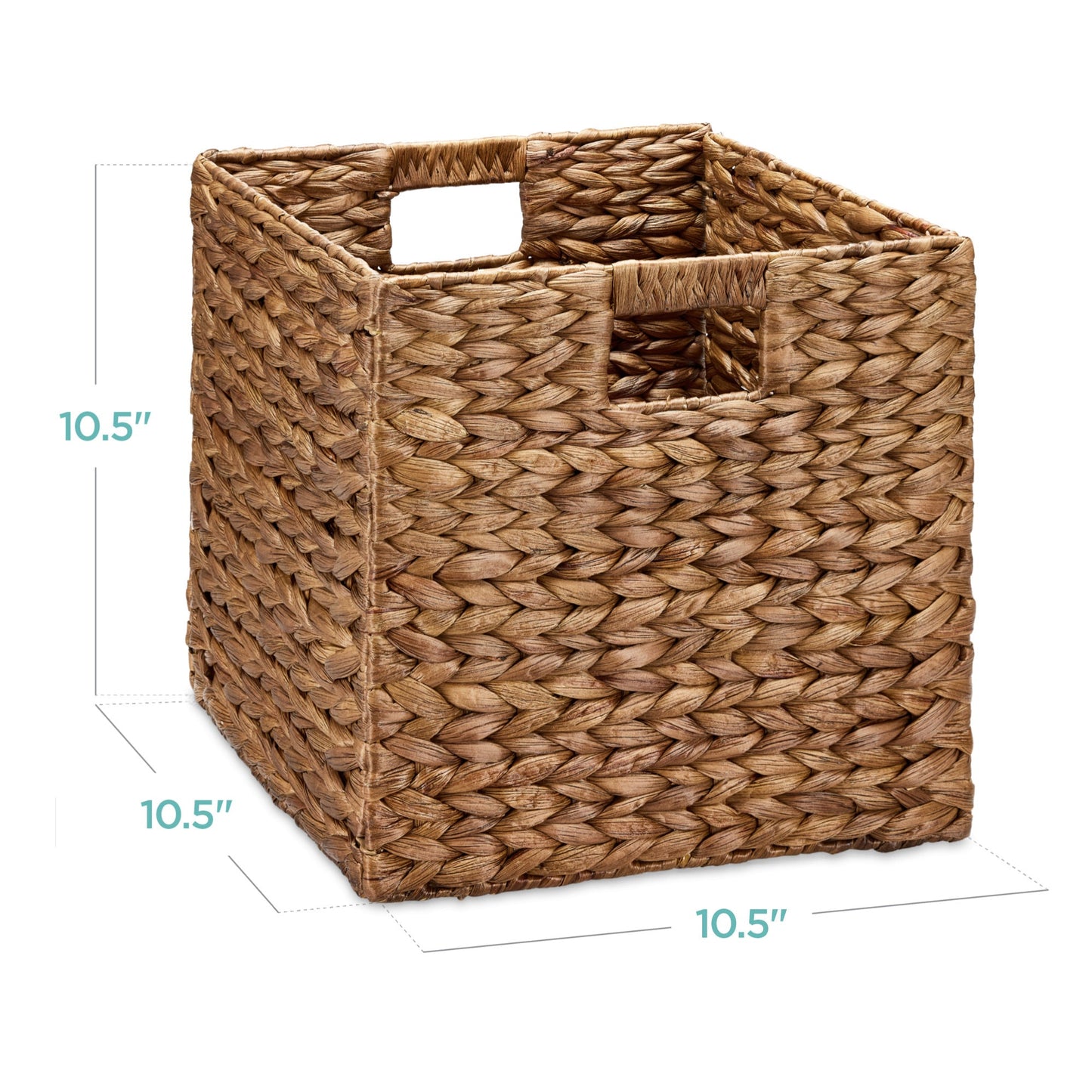 Set of 5 Collapsible Hyacinth Storage Baskets w/ Inserts - 10.5x10.5in