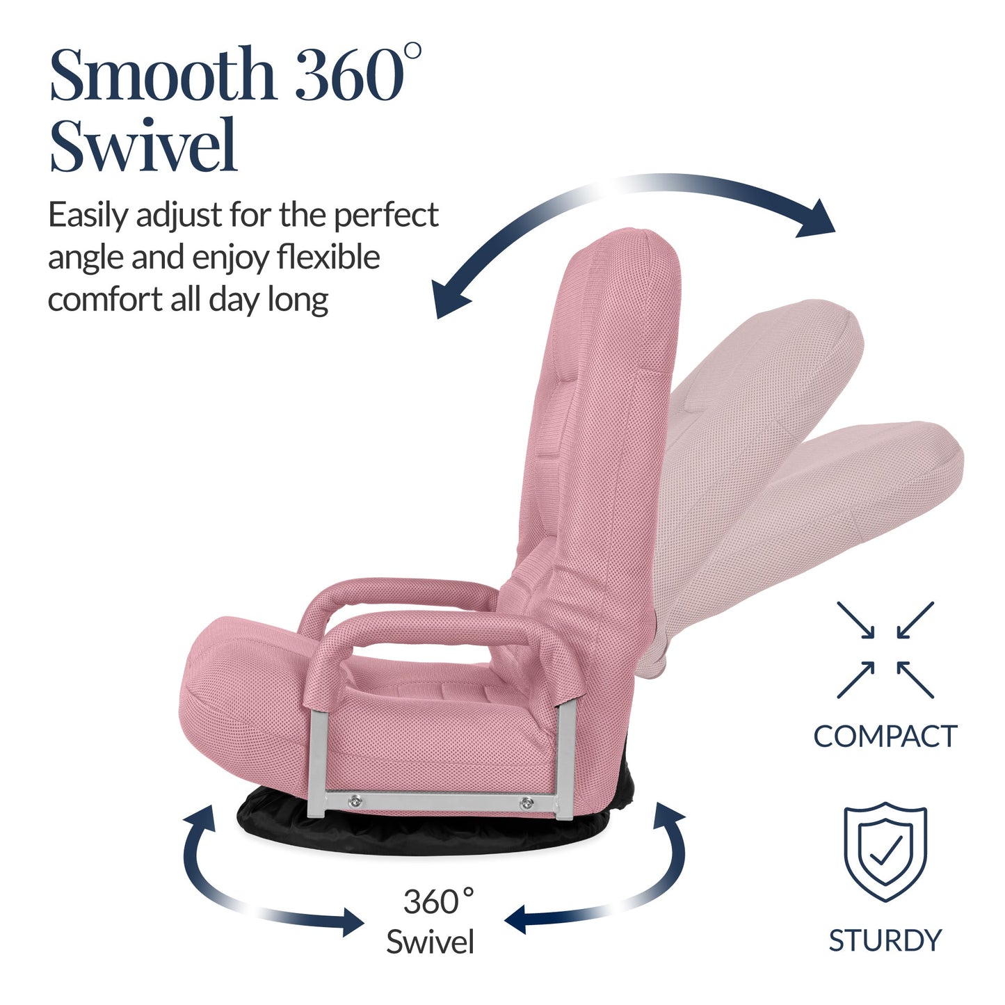 Gaming Floor Chair w/ 360-Degree Swivel, Armrest, Adjustable Backrest