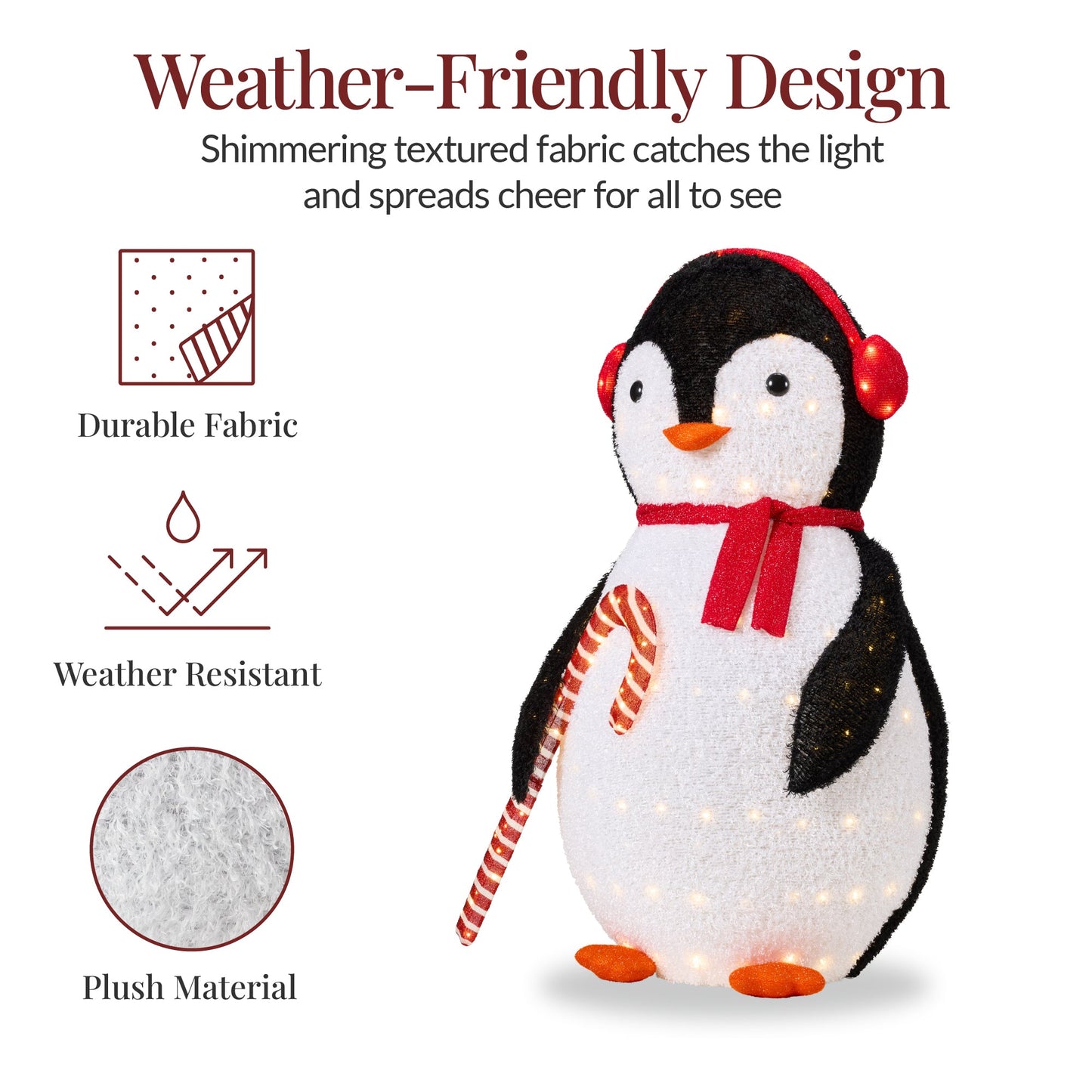 Lighted Pop-Up Penguin Outdoor Christmas Decoration w/ LED Lights