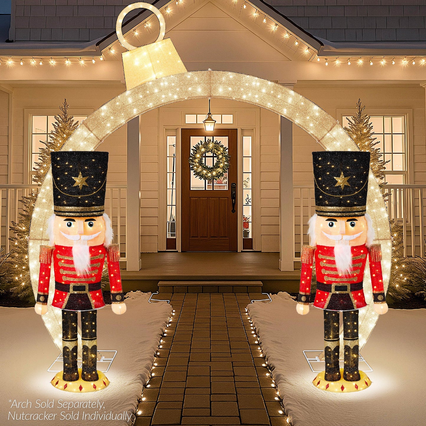 Pop Up Christmas Nutcracker w/150 LED Lights for Outdoor, Indoor, 5ft