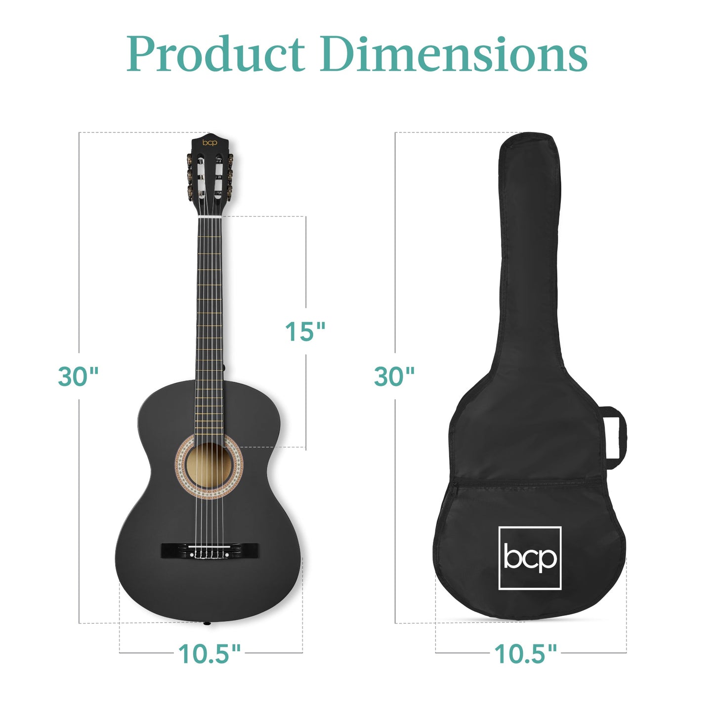 Kids Acoustic Guitar Beginner Starter Kit w/ Carrying Case - 30in