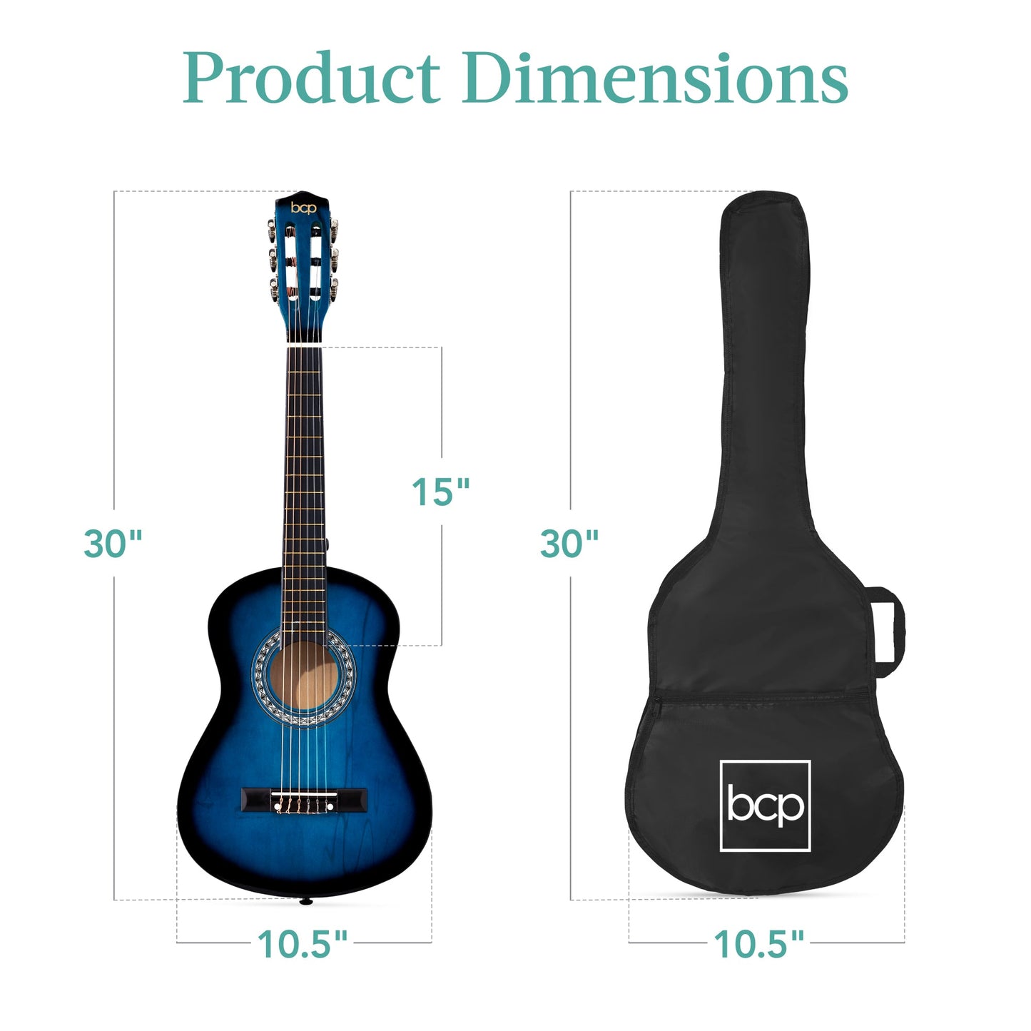 Kids Acoustic Guitar Beginner Starter Kit w/ Carrying Case - 30in