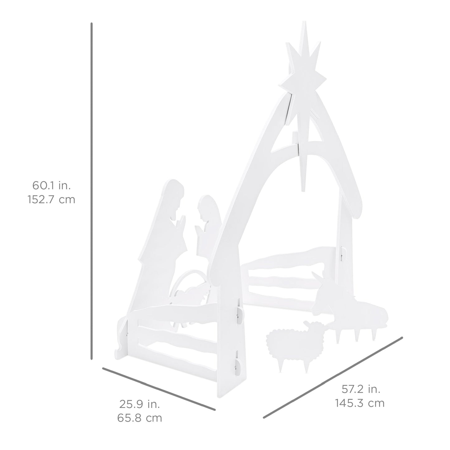 Christmas Nativity Scene Yard Decoration w/ Water Resistant PVC