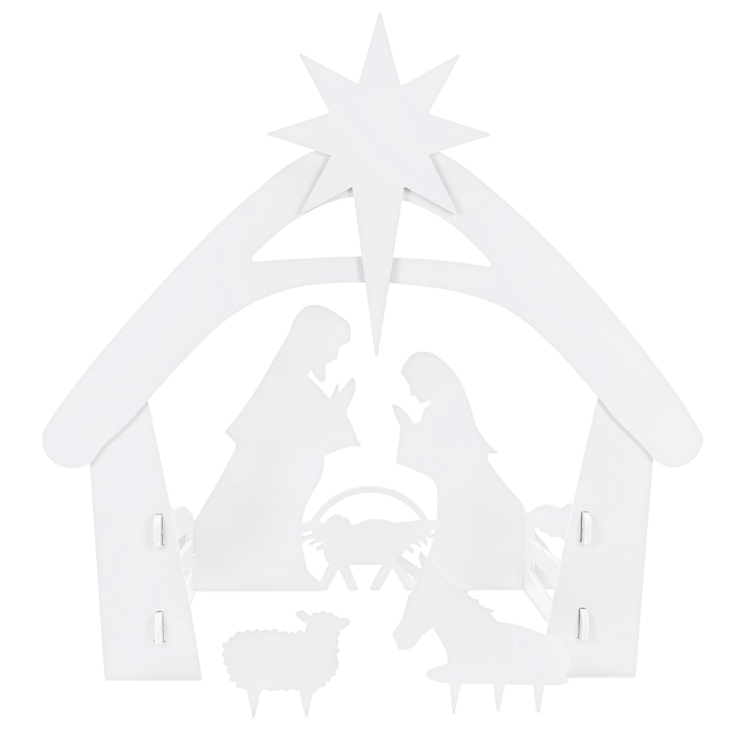 Christmas Nativity Scene Yard Decoration w/ Water Resistant PVC