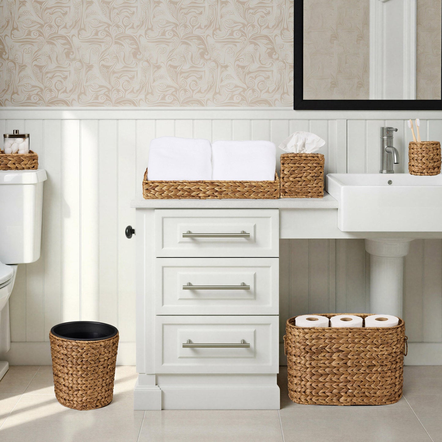 6-Piece Water Hyacinth Bathroom Set