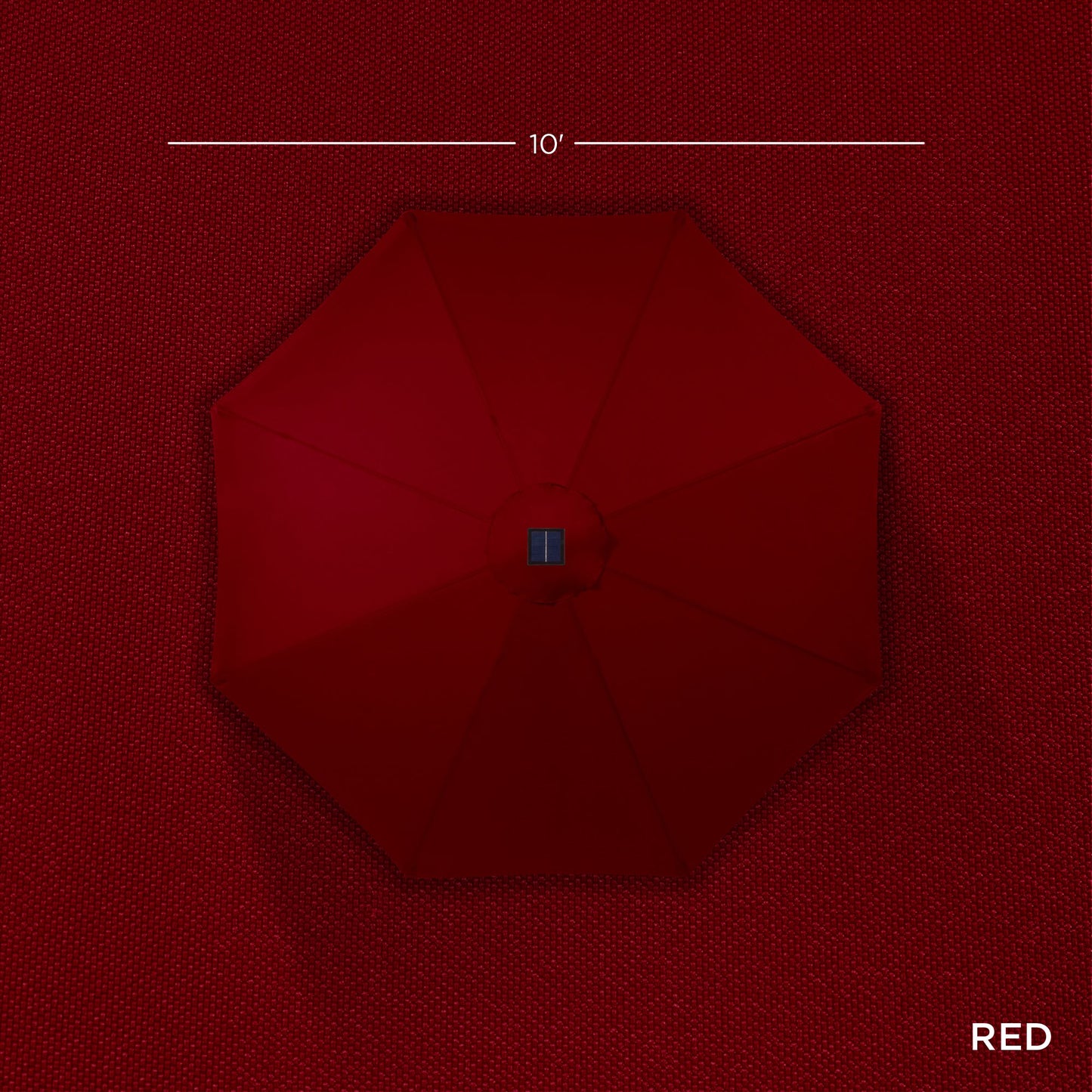 Solar LED Lighted Patio Umbrella w/ Tilt Adjustment, UV-Resistant - 10ft