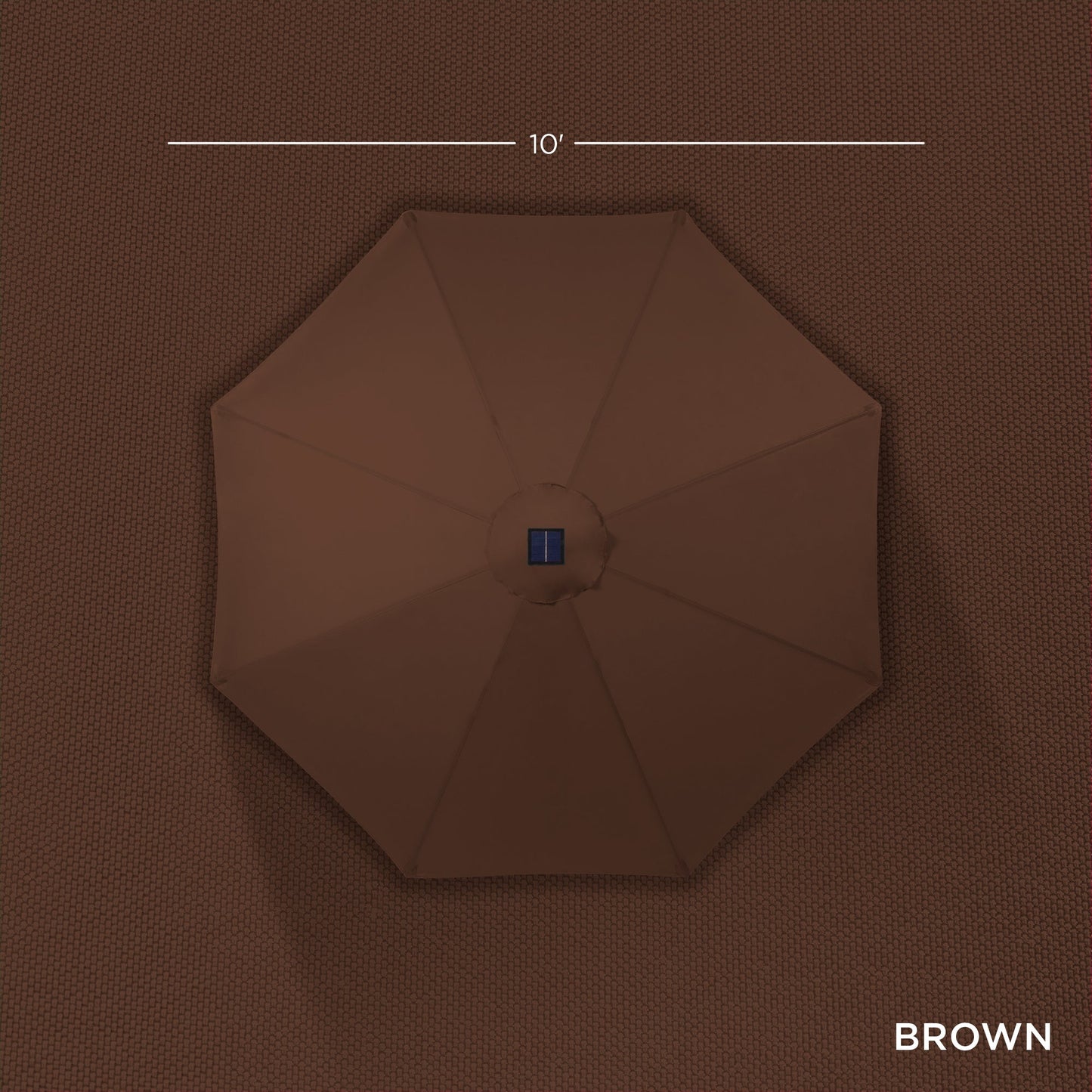 Solar LED Lighted Patio Umbrella w/ Tilt Adjustment, UV-Resistant - 10ft